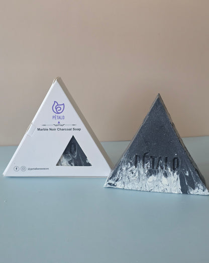 2. Nuevo Jabón Triangular Premium: Marble Noir Charcial Soap